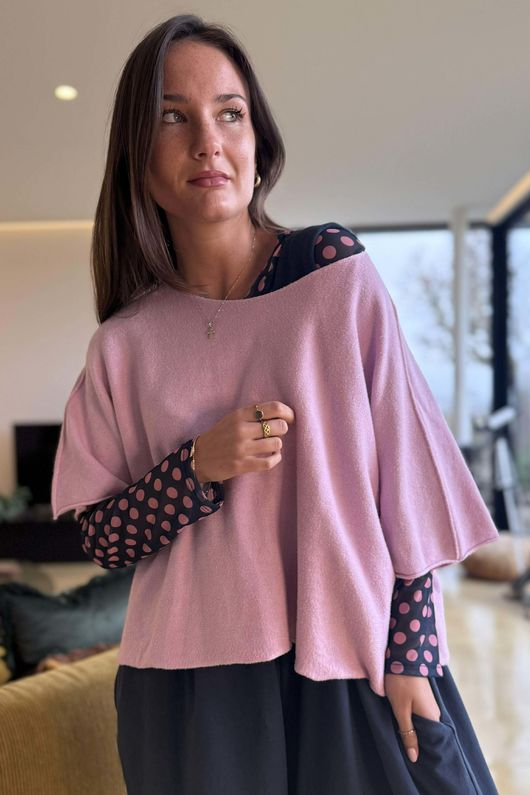 Bobby Mesh Layering Top Dopamine Dot Navy Foxglove /18